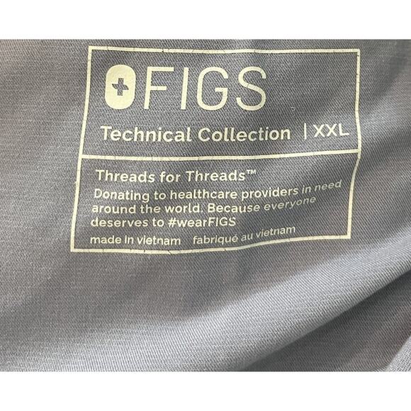 FIGS Technical Collection Light Blue Rafaela Oversized Womens Scrub Top Size XXL - Picture 3 of 5